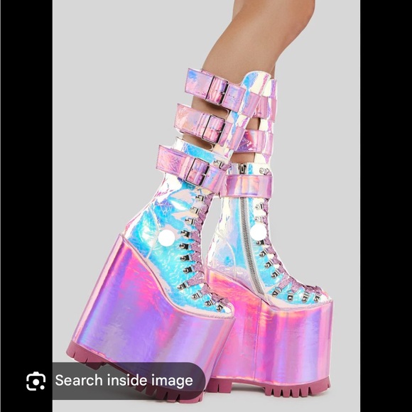 Club exx iridescent mega traitor boots size 8